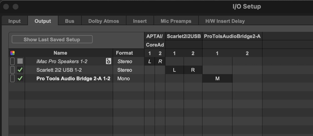 ProTools I/O Setup - Mono Device